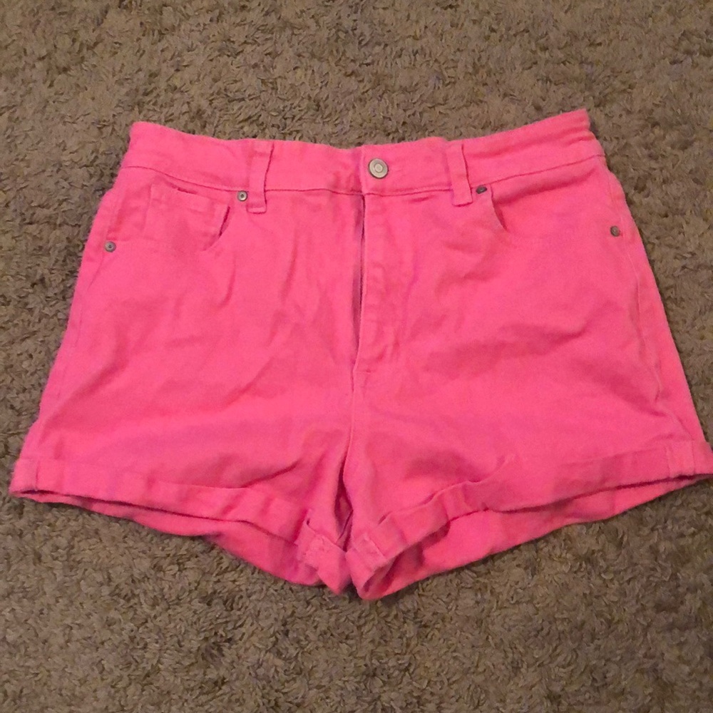 Pink High Rise Jean Shorts #cute #pink #jean #shorts #nobo